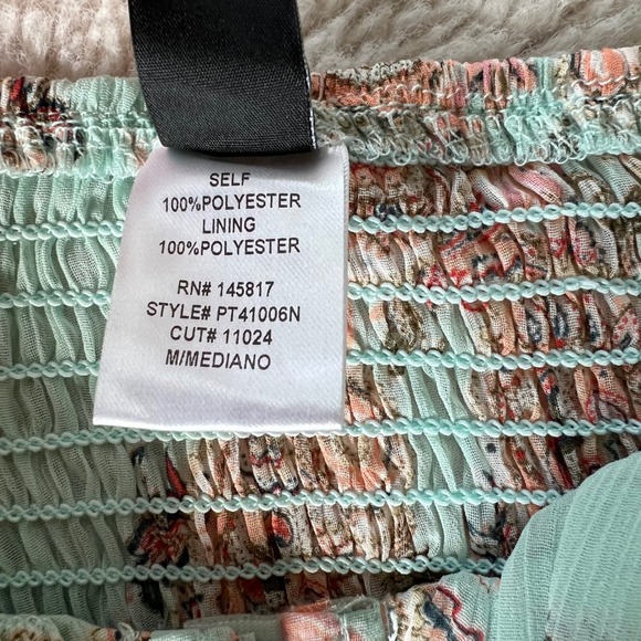 Romantic Floral Corset Top Ruched Puff Sleeve Paisley M Doll Cute Pastel Retro - Picture 4 of 9